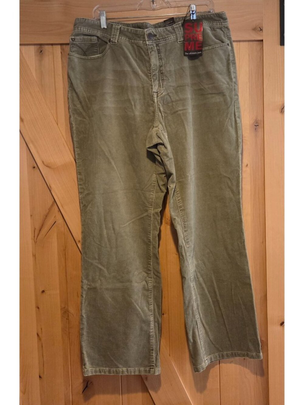 New! Venezia Lane Bryant Size 20W Green Corduroy Stretch Pants Supreme Jean
